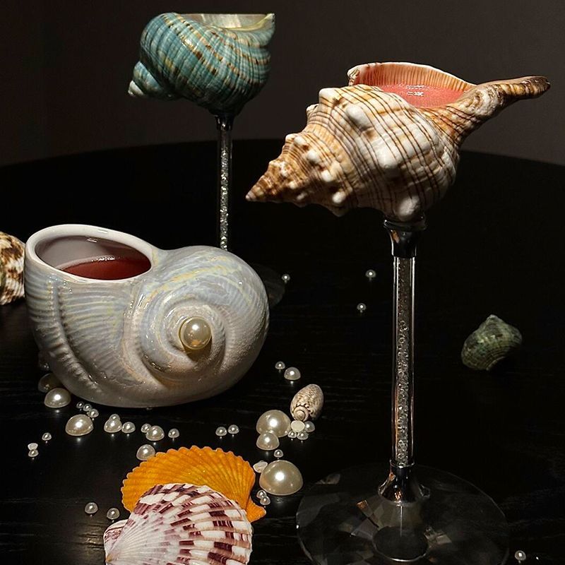 Handmade Seashell Conch Wine Glass-2