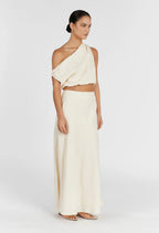 Ivory Asymmtreic Linen Top-2